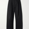 Sorte Wide-Leg Pleated Cotton-Twill Trousers