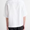 Convertible-Collar Linen Shirt - BK Convertible-Collar Linen Shirt - BK