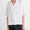 Convertible-Collar Linen Shirt - FR Convertible-Collar Linen Shirt - FR