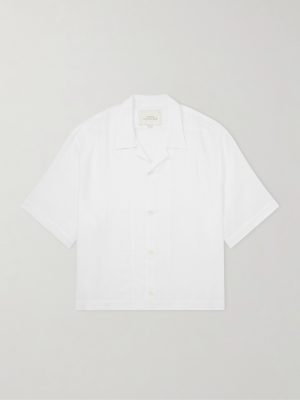 Convertible-Collar Linen Shirt