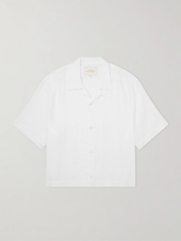 Convertible-Collar Linen Shirt Convertible-Collar Linen Shirt