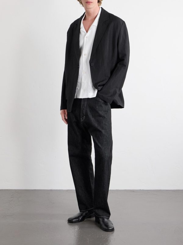 Convertible-Collar Linen Shirt - OU Convertible-Collar Linen Shirt - OU