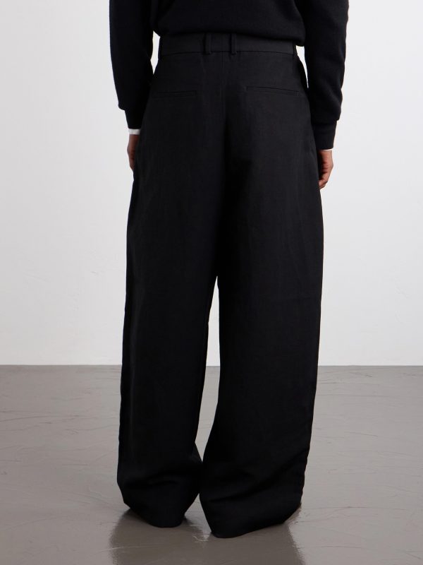 Straight-Leg Pleated Linen and Wool-Blend Suit Trousers - BK Straight-Leg Pleated Linen and Wool-Blend Suit Trousers - BK