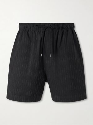 Starboard Wide-Leg Cotton and Wool-Blend Drawstring Shorts Starboard Wide-Leg Cotton and Wool-Blend Drawstring Shorts