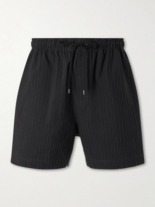 Starboard Wide-Leg Cotton and Wool-Blend Drawstring Shorts