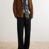 Fringed Printed Wool and Silk-Blend Scarf - FR Fringed Printed Wool and Silk-Blend Scarf - FR