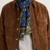 Fringed Printed Wool and Silk-Blend Scarf - OU Fringed Printed Wool and Silk-Blend Scarf - OU
