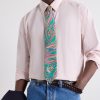 7cm Nouveau Leaves Printed Silk-Shantung Tie - FR