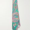 7cm Nouveau Leaves Printed Silk-Shantung Tie