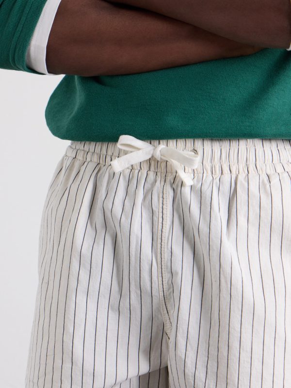 Straight-Leg Striped Cotton and Linen-Blend Drawstring Shorts - CU Straight-Leg Striped Cotton and Linen-Blend Drawstring Shorts - CU