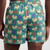 Straight-Leg Mid-Length Printed Swim Shorts - BK Straight-Leg Mid-Length Printed Swim Shorts - BK