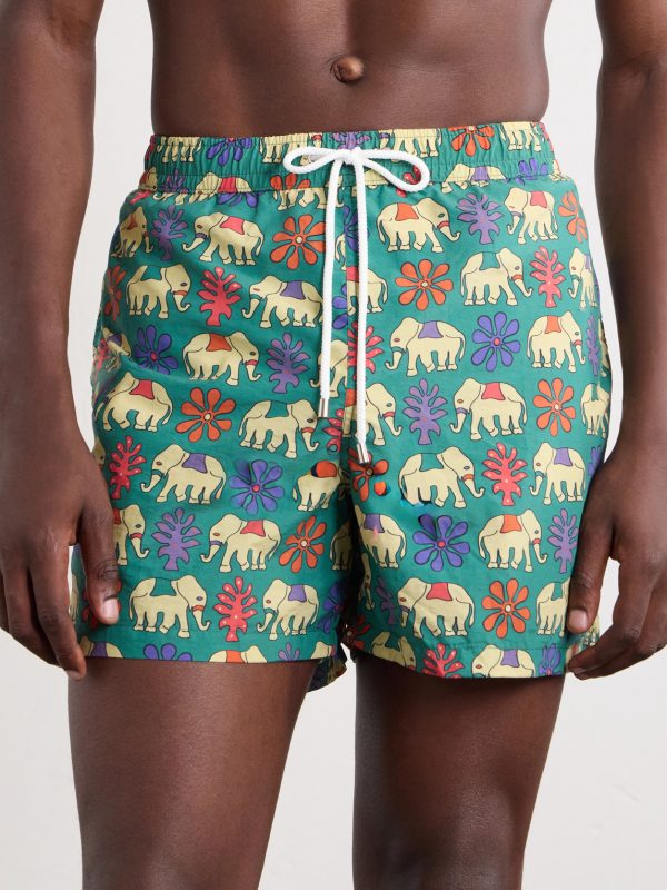 Straight-Leg Mid-Length Printed Swim Shorts - FR Straight-Leg Mid-Length Printed Swim Shorts - FR