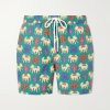 Straight-Leg Mid-Length Printed Swim Shorts Straight-Leg Mid-Length Printed Swim Shorts