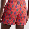 Straight-Leg Mid-Length Printed Swim Shorts - BK Straight-Leg Mid-Length Printed Swim Shorts - BK