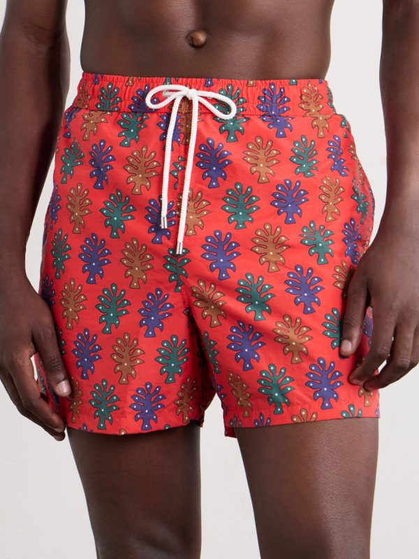 Straight-Leg Mid-Length Printed Swim Shorts - FR Straight-Leg Mid-Length Printed Swim Shorts - FR
