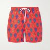 Straight-Leg Mid-Length Printed Swim Shorts Straight-Leg Mid-Length Printed Swim Shorts
