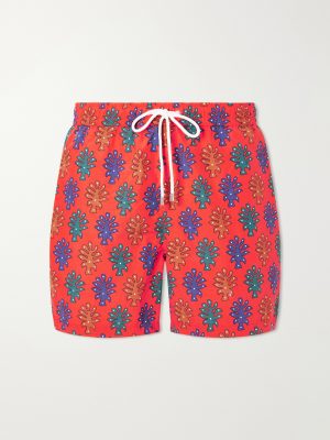 Straight-Leg Mid-Length Printed Swim Shorts Straight-Leg Mid-Length Printed Swim Shorts