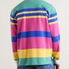 Striped Cotton-Jersey Polo Shirt - BK Striped Cotton-Jersey Polo Shirt - BK
