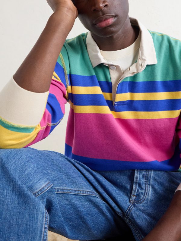 Striped Cotton-Jersey Polo Shirt - CU Striped Cotton-Jersey Polo Shirt - CU