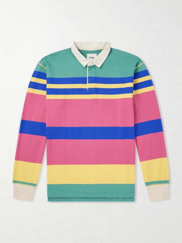 Striped Cotton-Jersey Polo Shirt Striped Cotton-Jersey Polo Shirt