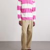 Grandad-Collar Striped Cotton-Jersey Half-Placket Shirt - OU