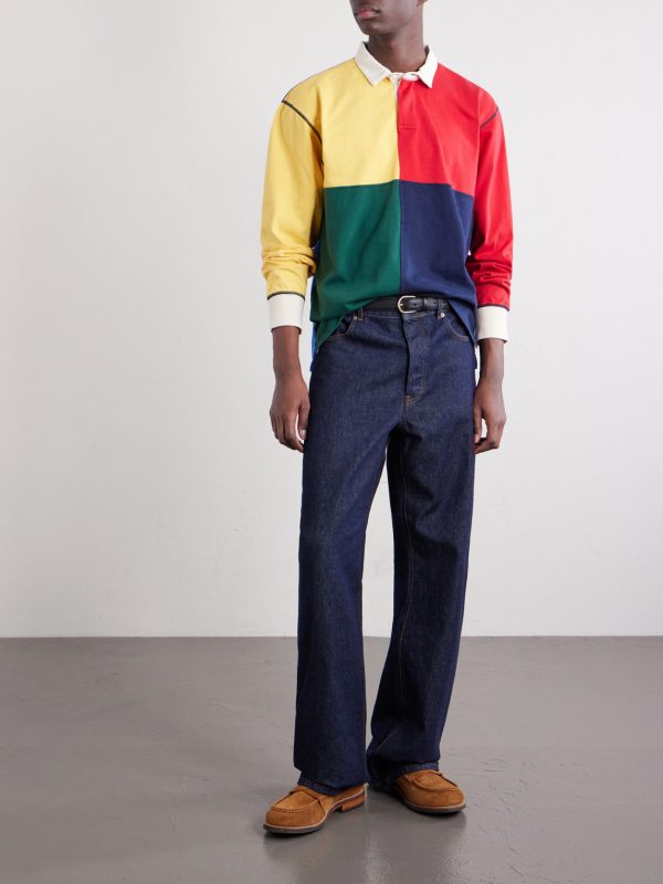 Colour-Block Cotton-Jersey Rugby Shirt - OU Colour-Block Cotton-Jersey Rugby Shirt - OU