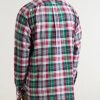 Button-Down Collar Checked Cotton Shirt - BK