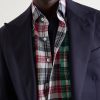 Button-Down Collar Checked Cotton Shirt - CU