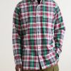 Button-Down Collar Checked Cotton Shirt - FR