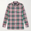 Button-Down Collar Checked Cotton Shirt
