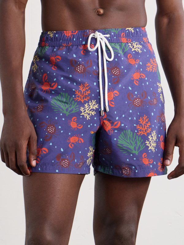 Straight-Leg Mid-Length Printed Swim Shorts - FR Straight-Leg Mid-Length Printed Swim Shorts - FR