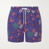 Straight-Leg Mid-Length Printed Swim Shorts Straight-Leg Mid-Length Printed Swim Shorts