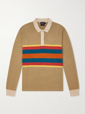 Striped Linen and Cotton-Blend Polo Shirt Striped Linen and Cotton-Blend Polo Shirt