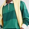 Striped Cotton-Jersey Half-Zip Polo Shirt - E1 Striped Cotton-Jersey Half-Zip Polo Shirt - E1
