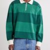 Striped Cotton-Jersey Half-Zip Polo Shirt - FR Striped Cotton-Jersey Half-Zip Polo Shirt - FR