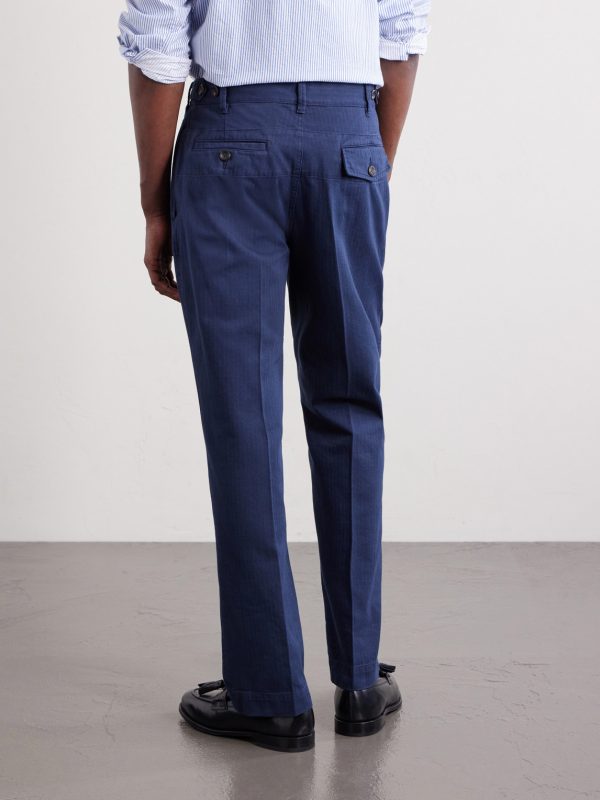 Games Straight-Leg Herringbone Cotton Suit Trousers - BK Games Straight-Leg Herringbone Cotton Suit Trousers - BK