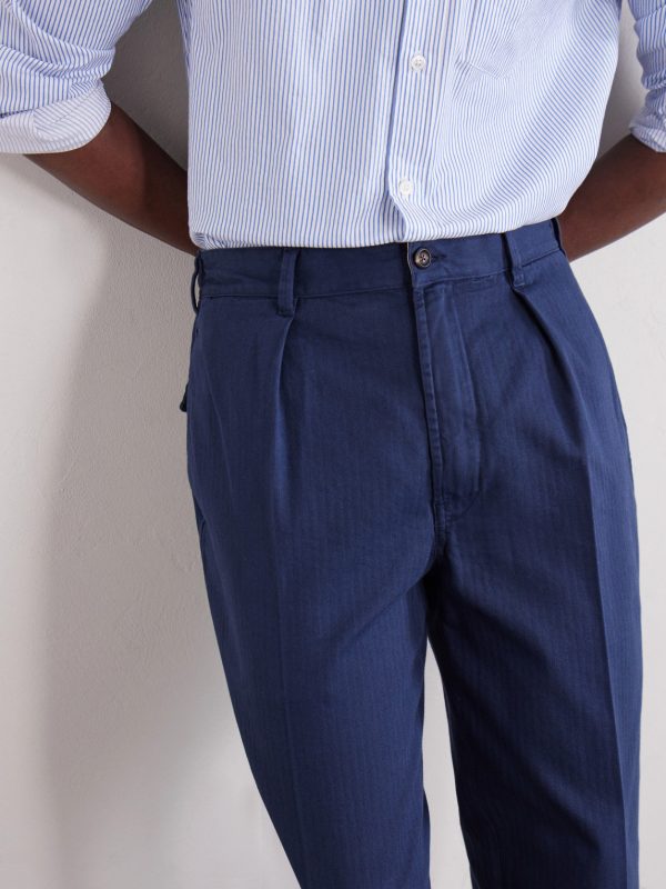 Games Straight-Leg Herringbone Cotton Suit Trousers - CU Games Straight-Leg Herringbone Cotton Suit Trousers - CU