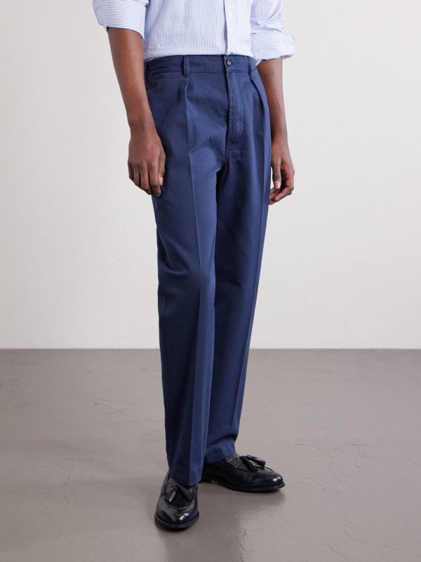 Games Straight-Leg Herringbone Cotton Suit Trousers - FR Games Straight-Leg Herringbone Cotton Suit Trousers - FR