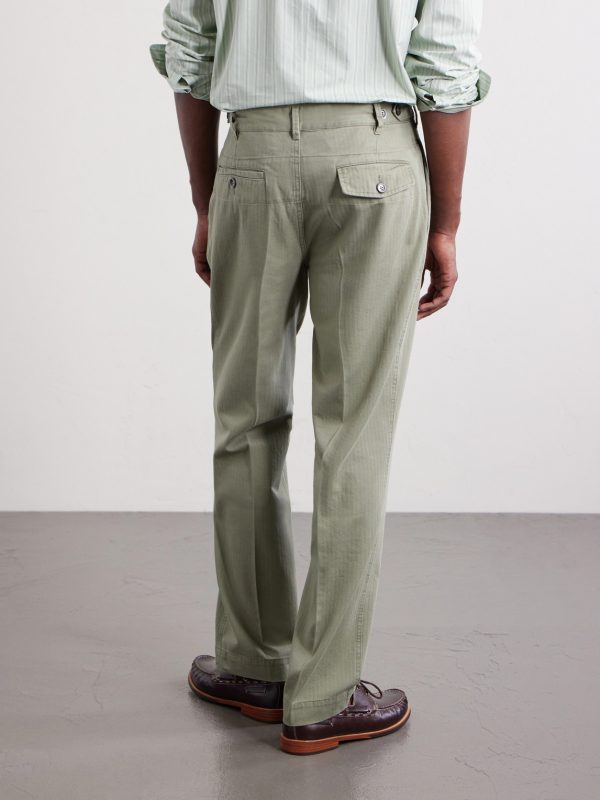 Games Straight-Leg Herringbone Cotton Suit Trousers - BK