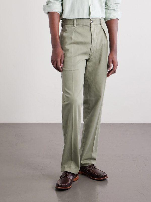 Games Straight-Leg Herringbone Cotton Suit Trousers - FR