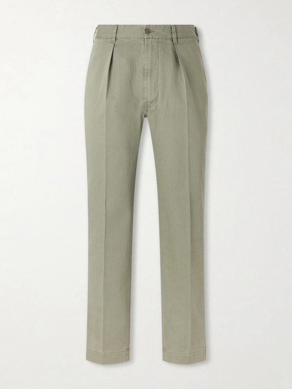 Games Straight-Leg Herringbone Cotton Suit Trousers
