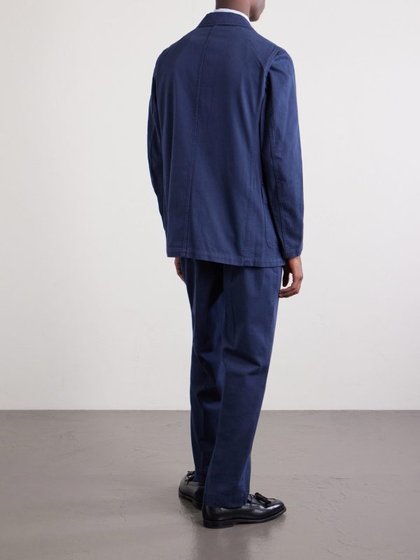 Games Herringbone Cotton Suit Jacket - BK
