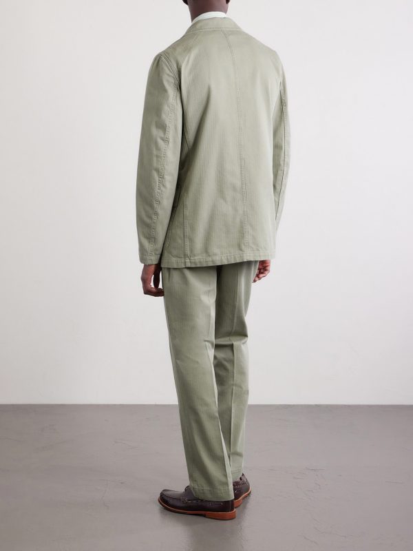 Games Herringbone Cotton Suit Jacket - BK Games Herringbone Cotton Suit Jacket - BK