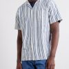 Camp-Collar Striped Cotton-Poplin Shirt - FR Camp-Collar Striped Cotton-Poplin Shirt - FR
