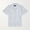 Camp-Collar Striped Cotton-Poplin Shirt Camp-Collar Striped Cotton-Poplin Shirt