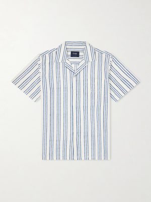 Camp-Collar Striped Cotton-Poplin Shirt Camp-Collar Striped Cotton-Poplin Shirt