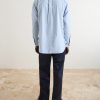 Button-Down Collar Striped Cotton Shirt - BK Button-Down Collar Striped Cotton Shirt - BK