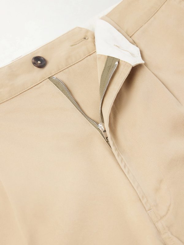 Straight-Leg Pleated Cotton Twill Chino Shorts - E1 Straight-Leg Pleated Cotton Twill Chino Shorts - E1