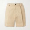 Straight-Leg Pleated Cotton Twill Chino Shorts Straight-Leg Pleated Cotton Twill Chino Shorts