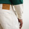Straight-Leg Leather-Trimmed Jeans - CU Straight-Leg Leather-Trimmed Jeans - CU
